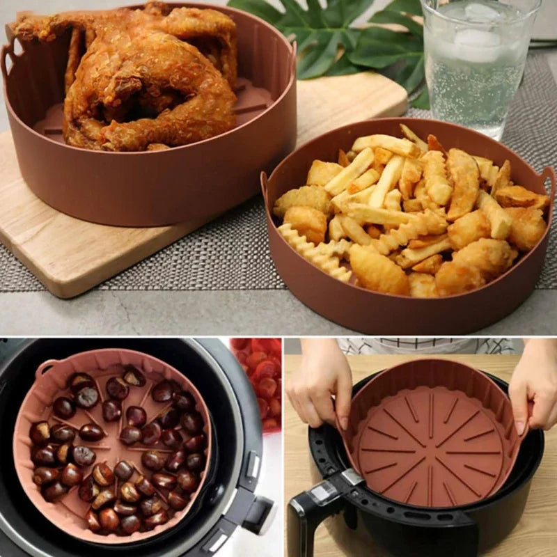 🍟 Τετράγωνο Σιλικονούχο Σκεύος για Air Fryer – Αντικολλητικό & Επαναχρησιμοποιήσιμο | Ιδανικό για Ψήσιμο, Τηγάνισμα & Φούρνο