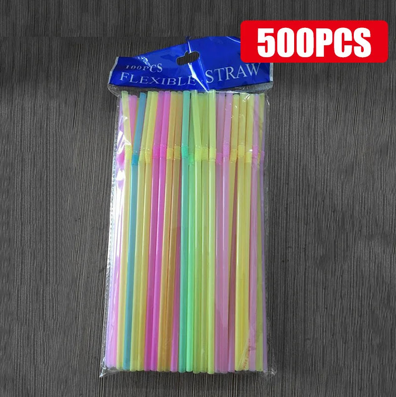 🥤🎉 Drinking Straws – Πολύχρωμα & Μαύρα Καλαμάκια 100-1000PCS ✨ Ιδανικά για Party, Γάμους & Καθημερινή Χρήση