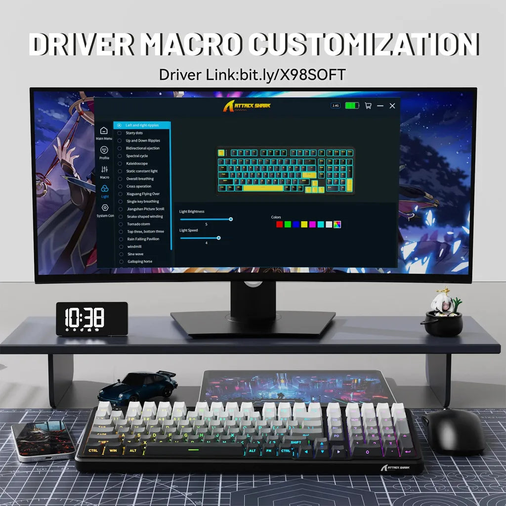 🎮⌨️ ATTACK SHARK X98 Full-Size Wireless Mechanical Keyboard – Τριπλή σύνδεση & απόλυτη εμπειρία gaming με RGB και Gasket design! 🦈💡