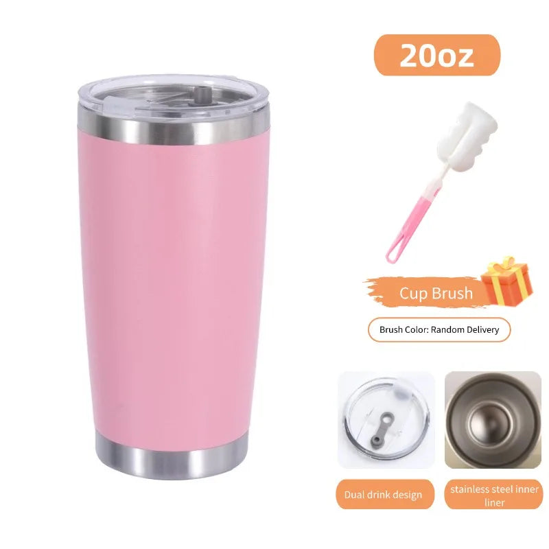 🚗 20oz/590ml Θερμός Κούπα Καφέ & Τσαγιού | Thermo Travel Mug Διπλού Ανοξείδωτου Τοίχου – Hot & Cold Cup