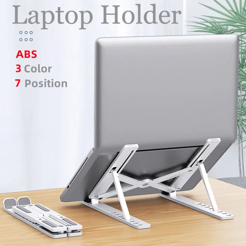 💻✨ Portable Foldable Laptop Stand – ABS Αναδιπλούμενη Βάση με Ρυθμιζόμενο Ύψος 🎯