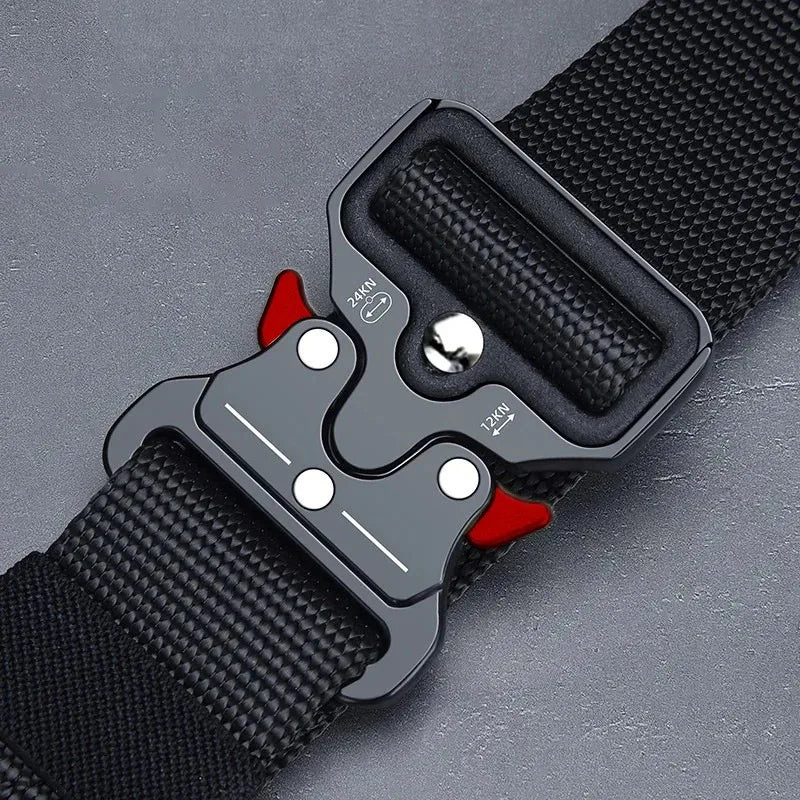 🎒🪖 Men’s Outdoor Multi-Function Belt – Hybrid Canvas/Nylon Tactical Ζώνη με Ανθεκτική Αγκράφα