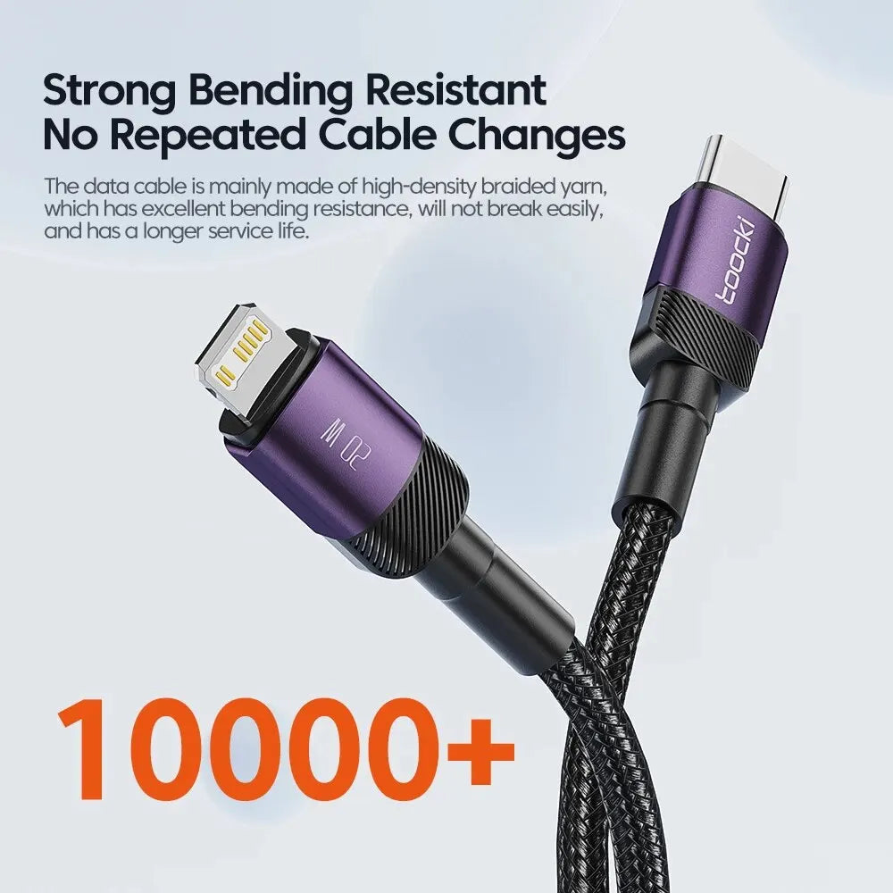 ⚡📱 Toocki PD 20W USB-C to Lightning Cable – Γρήγορη Φόρτιση & Data Sync 🎯