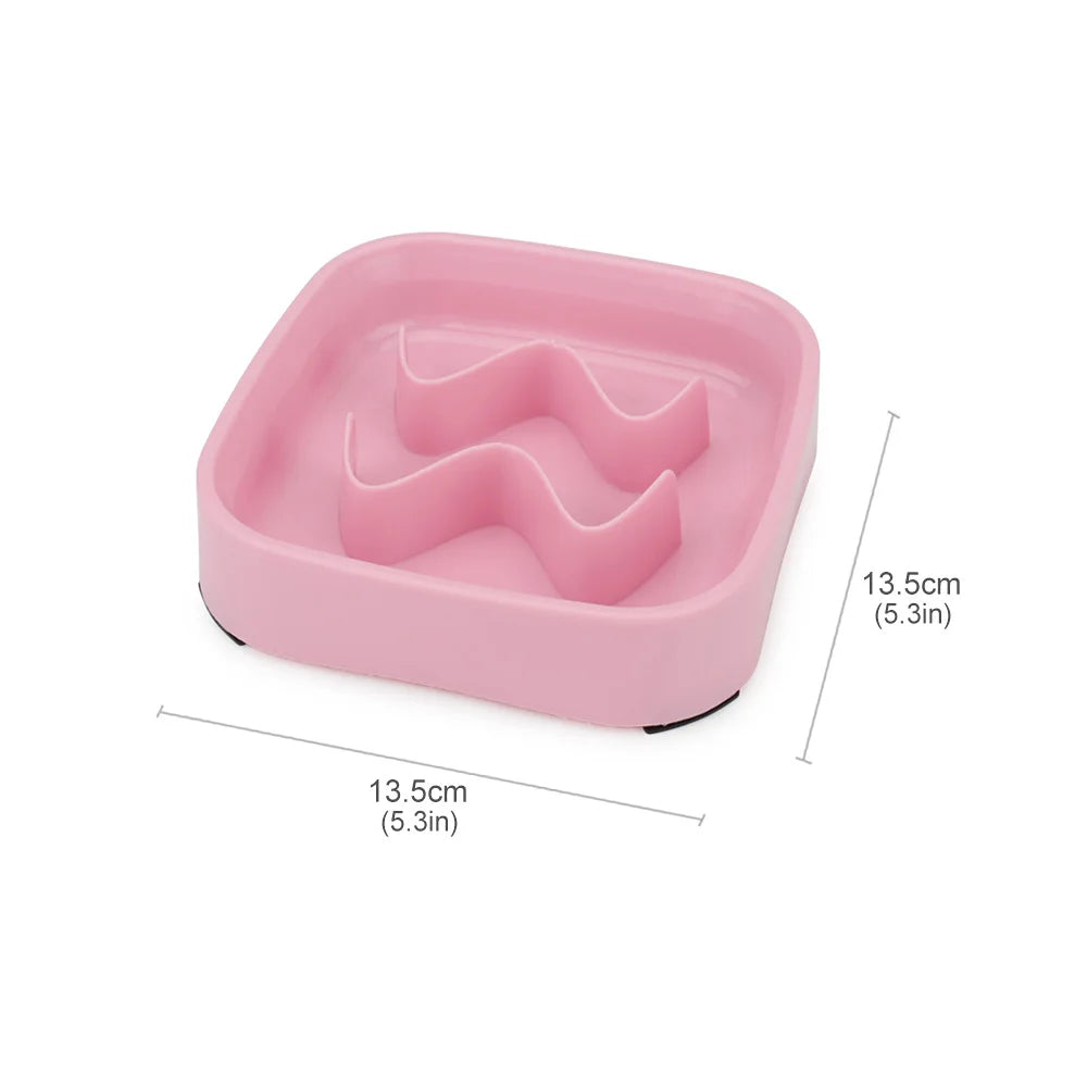 Slow Feeder Bowl 🐾🍽️ | Anti-Choke Design 😸🐶 | For Small Dogs & Cats 🐕🐈 | Square/Round Shape ✅