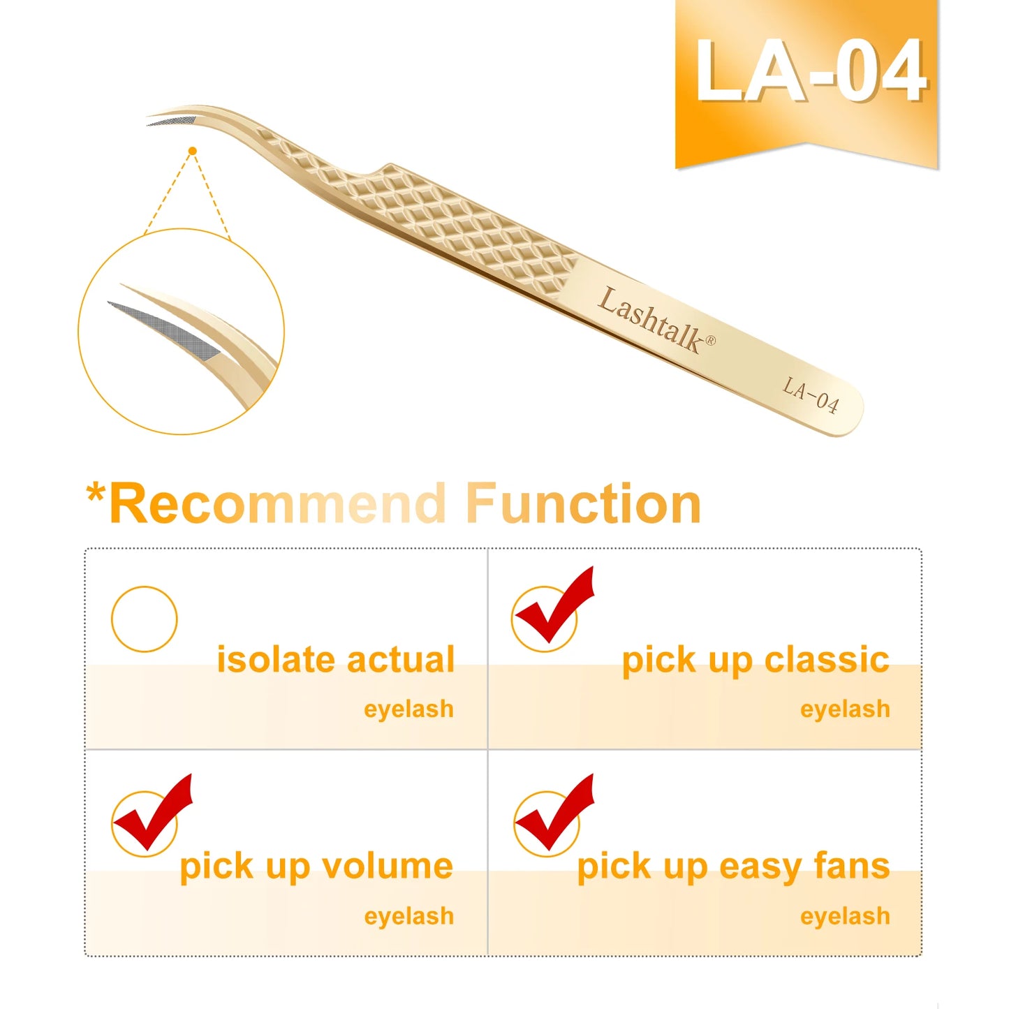 ✨ Lashtalk Precision Fiber Tip Tweezer – Premium Λαβίδα για Eyelash Extensions με Diamond Grip ✨