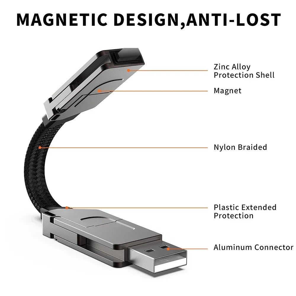 🔌✨ Multi Charging Cable 4-in-1 – Fast PD 60W | Magnetic | Keyring Design Η πιο έξυπνη λύση για ταξίδια & καθημερινότητα! 🌍🔋