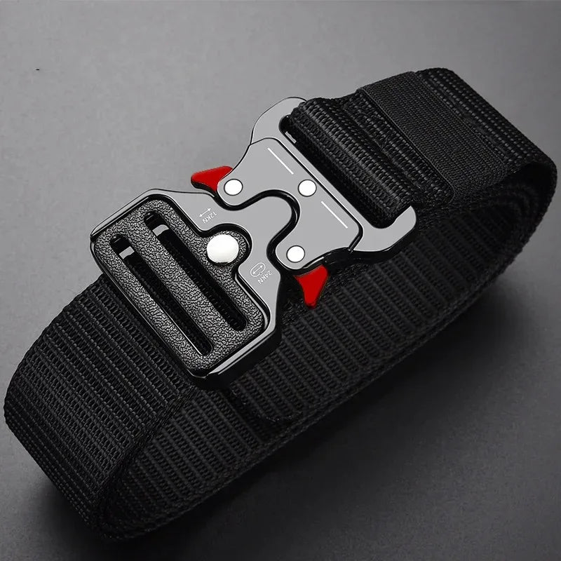 🎒🪖 Men’s Outdoor Multi-Function Belt – Hybrid Canvas/Nylon Tactical Ζώνη με Ανθεκτική Αγκράφα