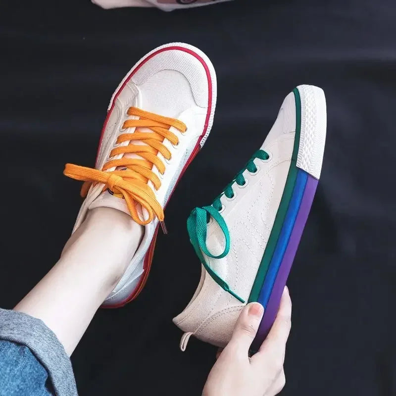👟✨ Νέα Άφιξη – Γυναικεία Canvas Vulcanized Sneakers σε Κορεάτικο Στυλ ✨👟