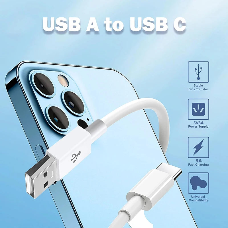 🔌 USB-A σε Type-C Καλώδιο – 3A Fast Charging & Data Transfer Γρήγορη φόρτιση και αξιόπιστη μεταφορά δεδομένων για όλες τις Type-C συσκευές σου! ⚡📲