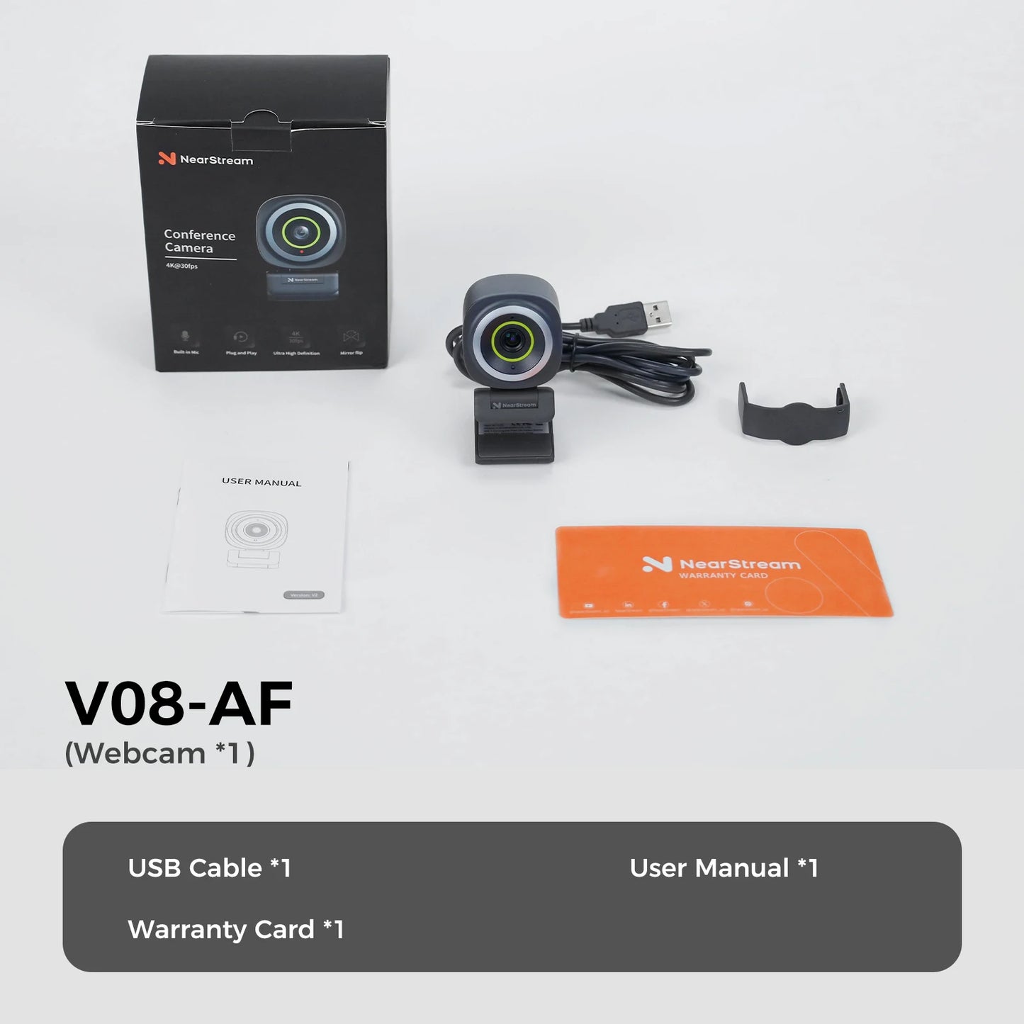 🌐 Nearstream 4K Webcam | Επαγγελματική Κάμερα με AI & Smart Features 📸 Ultra HD Video, 🎙️ Noise Canceling Mic, 🤖 AI Auto-Framing, 🔄 Ρυθμιζόμενο FOV 45°-95°, ⚡ Plug & Play