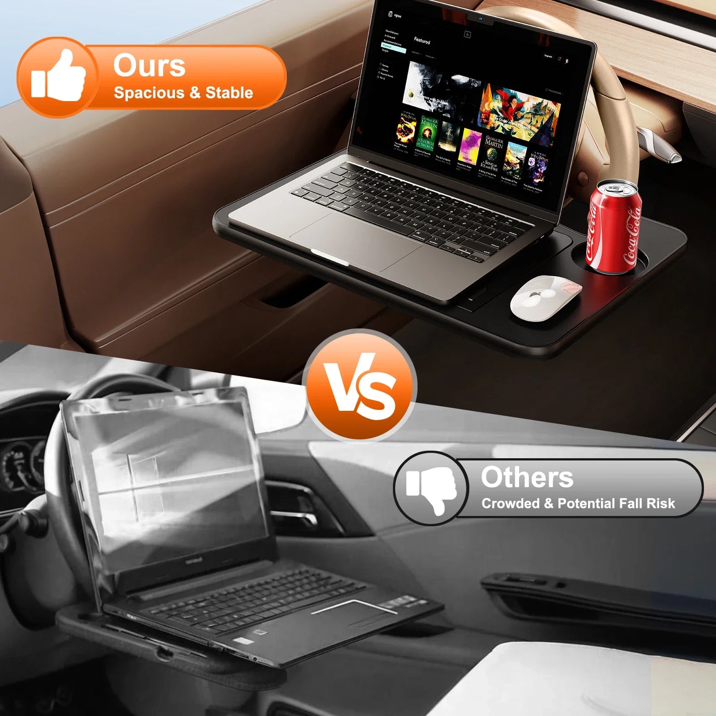 🚗💻 Oatsbasf Car Laptop Desk – Φορητό & Αναδιπλούμενο Τραπέζι για Τιμόνι 🎯