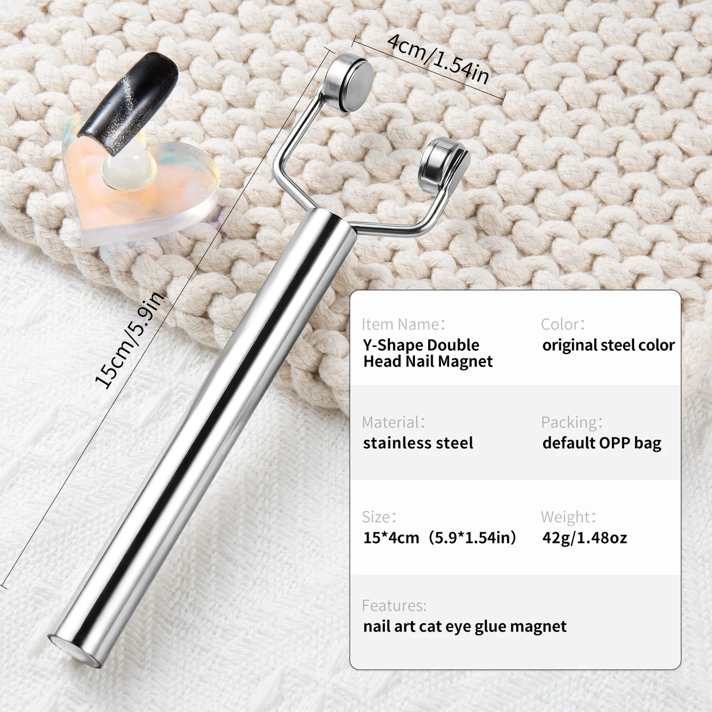 🧲✨ Y-Shaped Magnetic Stick – Cat Eye Nail Art Tool 3 σε 1 για Εντυπωσιακό Μανικιούρ 🎯