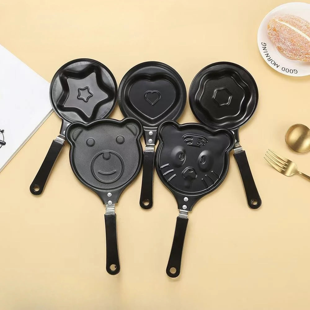 🍳 Δημιουργικό Μίνι Τηγάνι Ομελέτας – Καρδιά ❤️ Αστεράκι ⭐ Λουλούδι 🌸 & Βατραχάκι 🐸 | Αντικολλητικό Pancake/Egg Mold