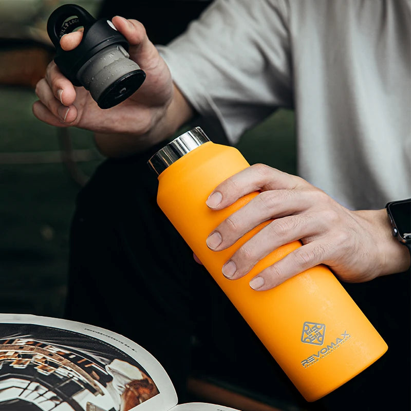 🥶🔥 REVOMAX Θερμός 950ml Ανοξείδωτος | Μεγάλης Χωρητικότητας Φορητό Vacuum Flask με Καπάκι Χωρίς Βίδωμα 🚀