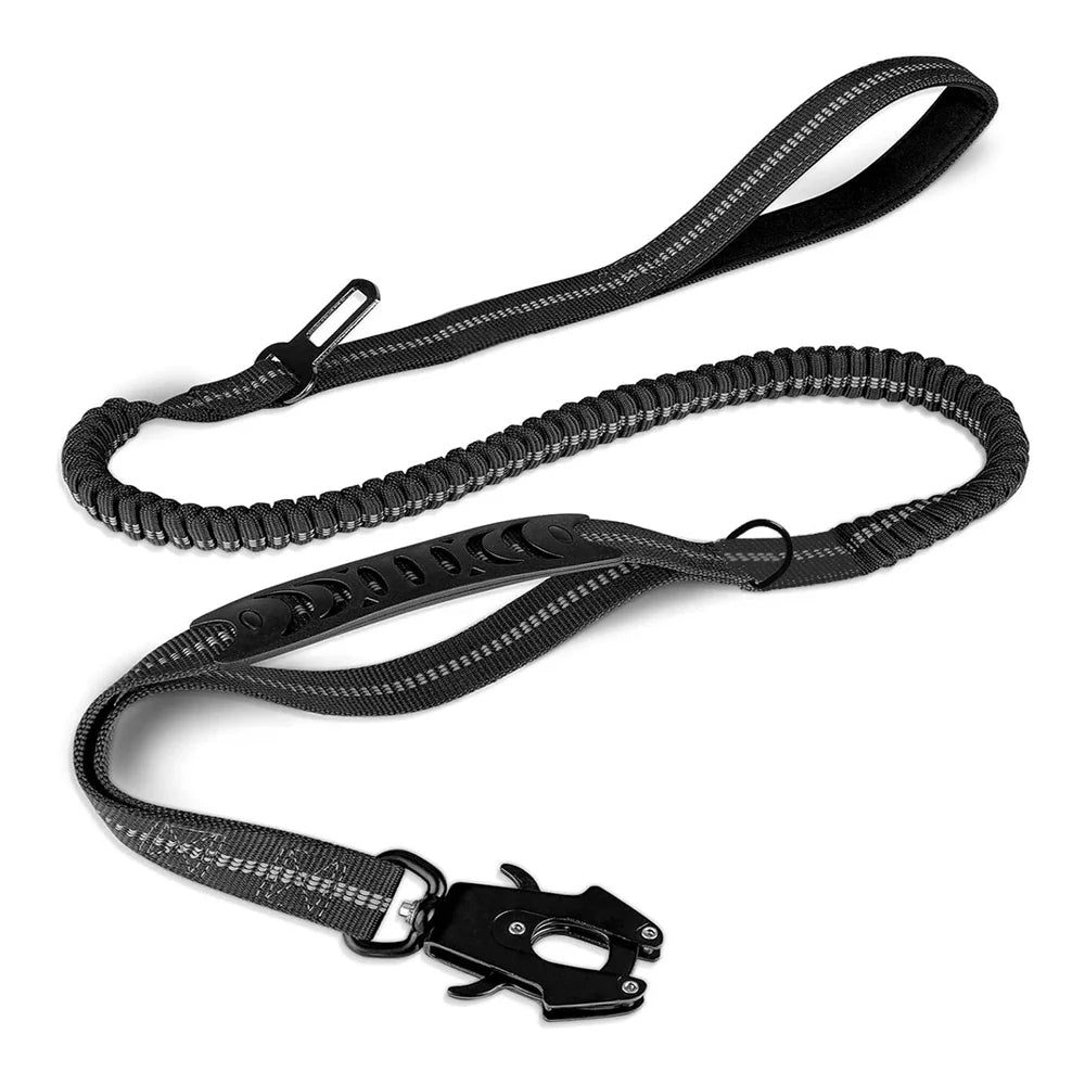🚘🐕 Reflective Shock-Absorbing Dog Leash with Car Seatbelt – Tactical & Ανθεκτικό Bungee Λουρί 💥🦴 Αντοχή, έλεγχος & ασφάλεια – στη βόλτα και στο αυτοκίνητο!