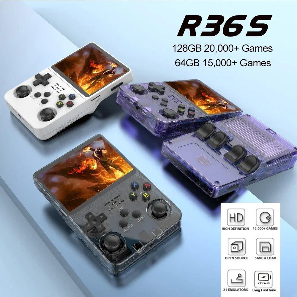 R36S Retro Console 🎮 | 3.5" IPS Screen 📺 | Linux System 🐧 | 64G/128G Games 💾 | Pocket Fun for Kids 👦👧