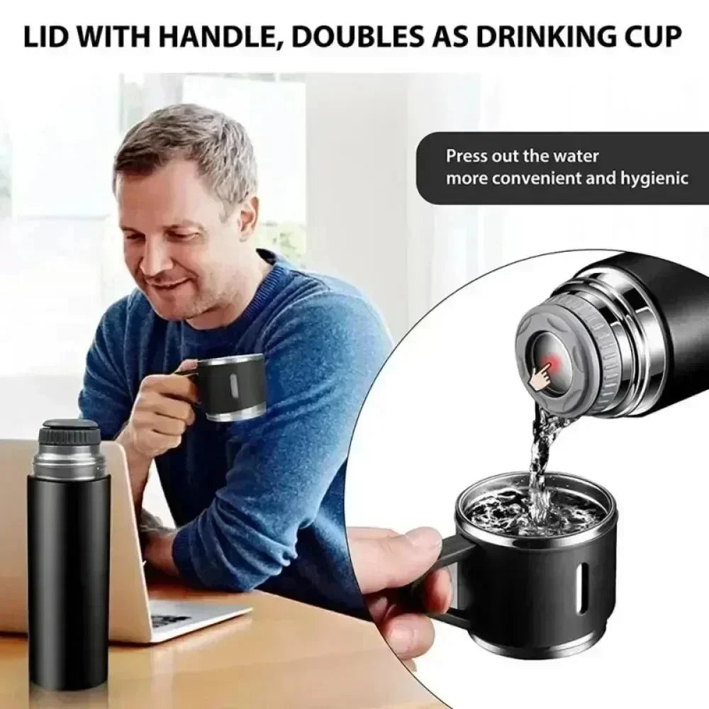 ☕🔥 500ml Θερμός Καφέ | 304 Ανοξείδωτο Ατσάλι | Business Style Thermos Bottle 👜 | Ιδανικό για Γραφείο & Ταξίδι