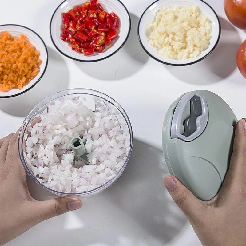 🔪🥕 Χειροκίνητο Μηχανικό Μπλέντερ 500ml/900ml – Πολυκόφτης Σκόρδου, Κρεμμυδιού & Λαχανικών