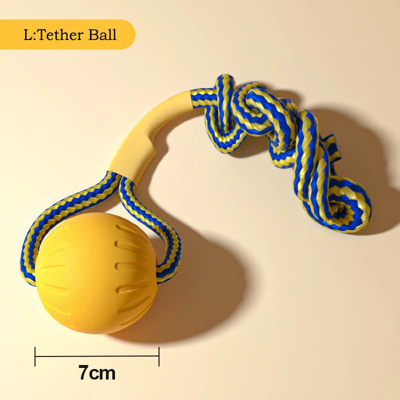 Dog Toy Set 4-Pack 🐶🦴 | EVA Durable Chew Toys 💪 | Ball + Flying Disc + Tug Rope 🎾🛸 | Teeth Cleaning & Fun ✅