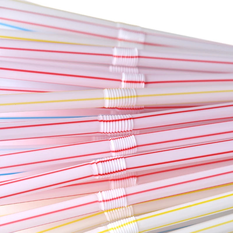 🥤🌈 Plastic Drinking Straws – Πολύχρωμα Καλαμάκια 50-1000PCS ✨ Ιδανικά για Party, Γάμους & Καθημερινή Χρήση