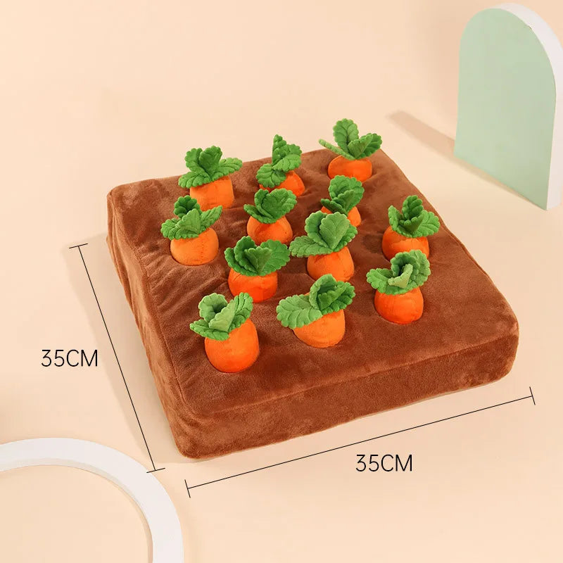 Dog Carrot Puzzle Toy 🥕🐶 | 2-in-1 Plush + Nosework Game 🎯 | Interactive & Non-Slip 🧩 | For Aggressive Chewers 💪
