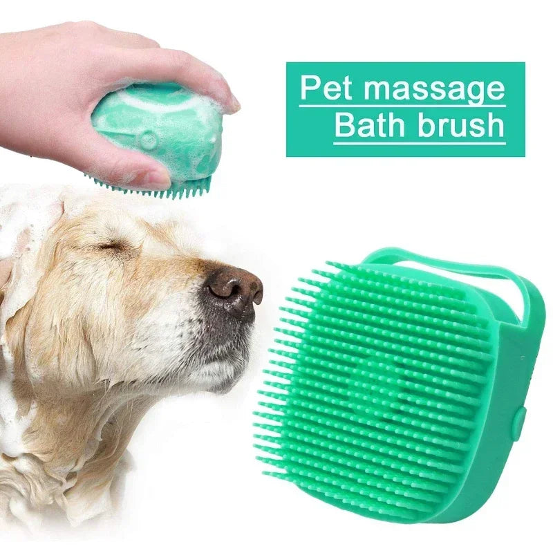 🛁🐾 Pet Shampoo Brush with Dispenser – Σιλικονούχα Βούρτσα Μασάζ & Σαπουνίσματος για Σκύλους & Γάτες 🧴🐶 2 σε 1: Απαλό μασάζ & καθαρισμός με δοχείο σαμπουάν – για άνετο και απολαυστικό μπάνιο!