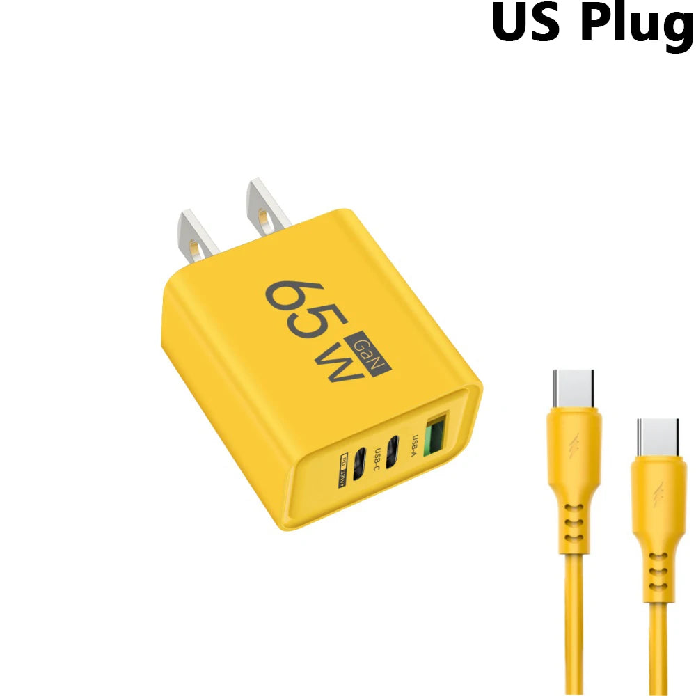 ⚡🔋 65W GaN USB PD Charger – Φορτιστής 3 Θυρών για Γρήγορη Φόρτιση 📱💻