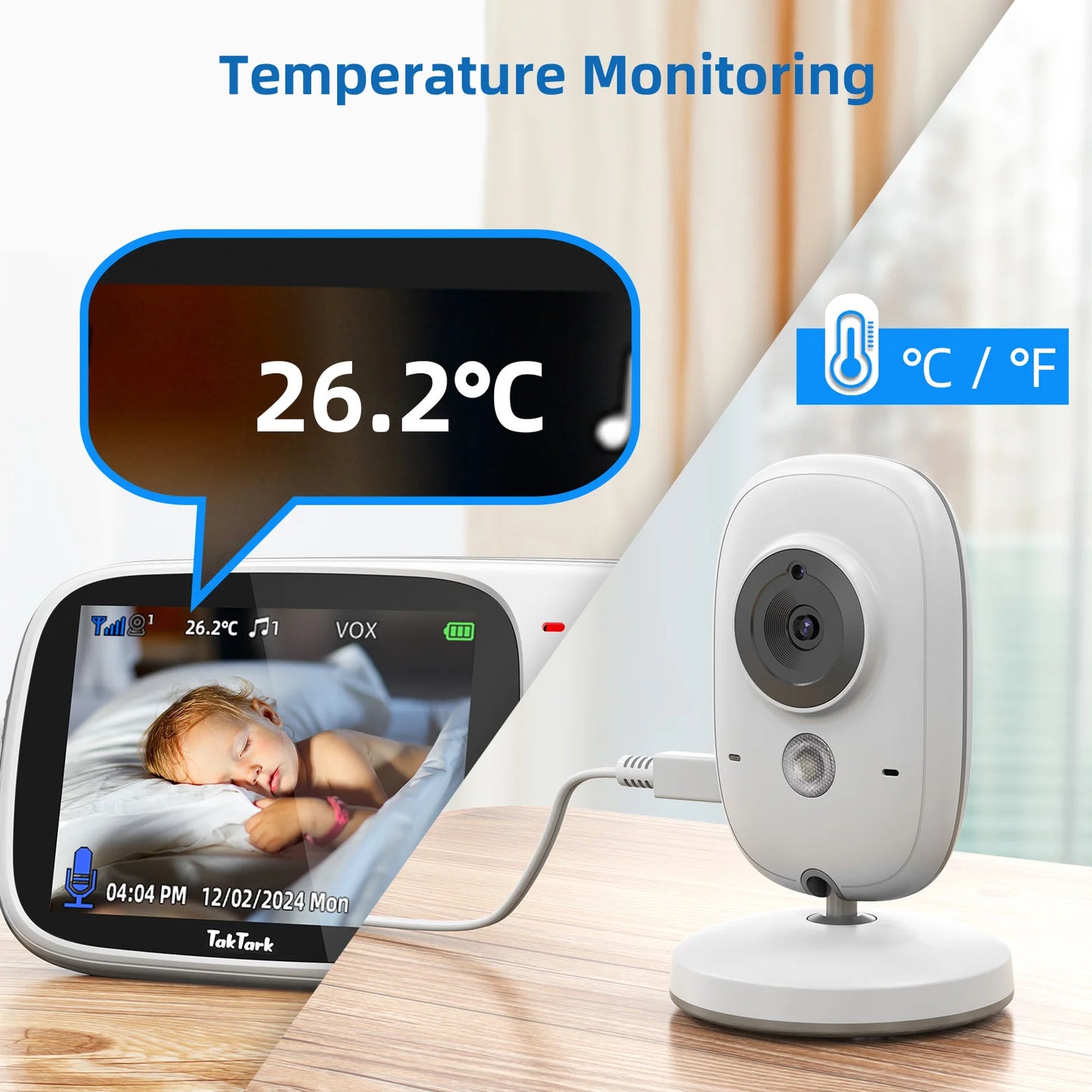 🍼📹 TakTark 3.2” Wireless Video Baby Monitor – Η ήρεμη λύση για γονείς Δες, άκου & μίλα στο μωρό σου εύκολα και με ασφάλεια – μέρα & νύχτα! 💖