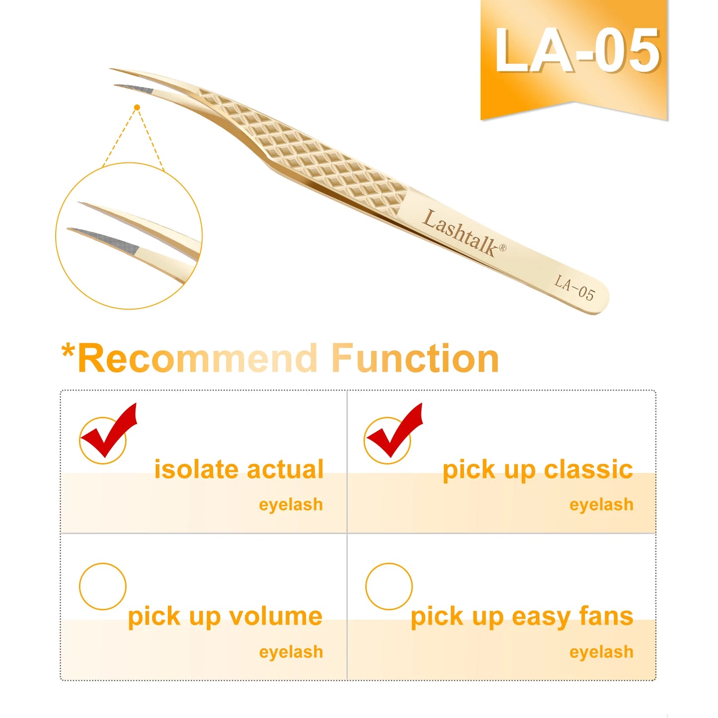 ✨ Lashtalk Precision Fiber Tip Tweezer – Premium Λαβίδα για Eyelash Extensions με Diamond Grip ✨