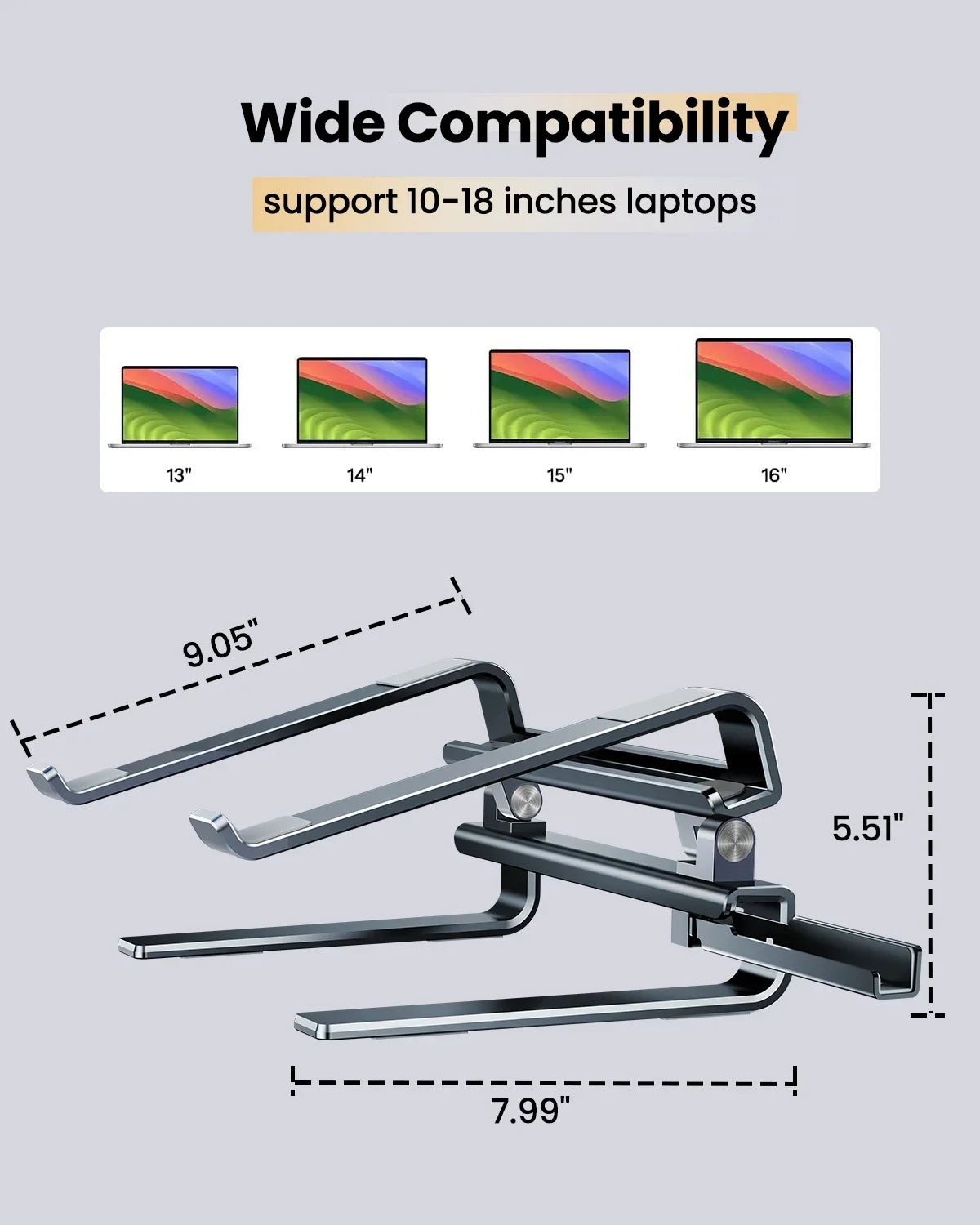 💻✨ Eary Aluminum Laptop Stand – Εργονομική Ρυθμιζόμενη Βάση Γραφείου 🎯