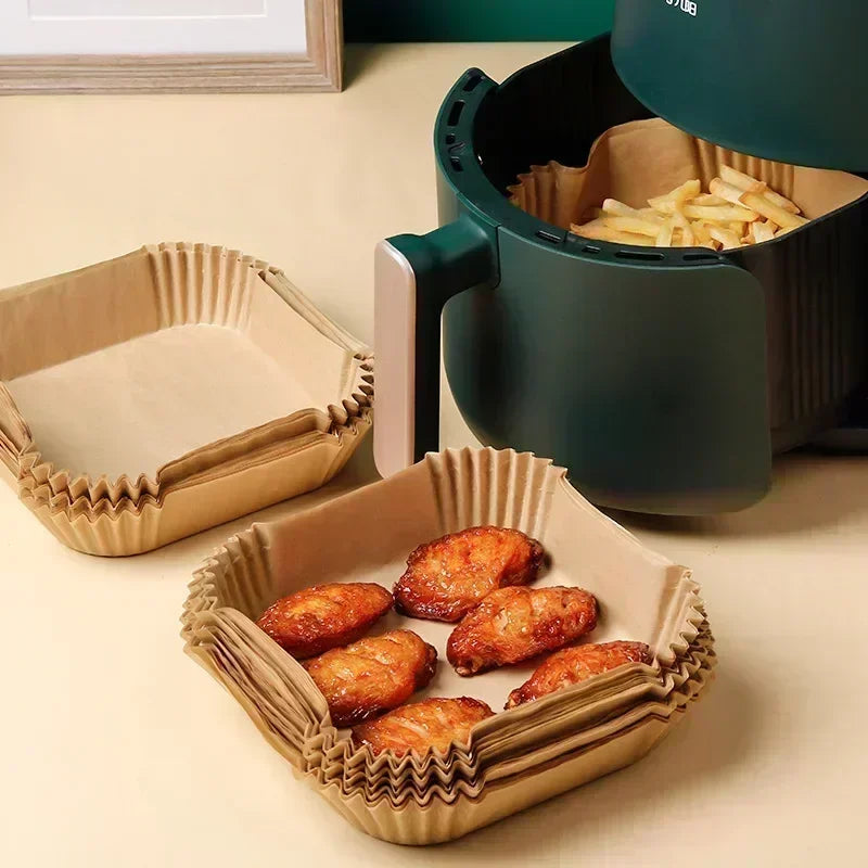 🍟✨ Disposable Air Fryer Paper – Καθαριότητα & Μαγείρεμα Χωρίς Κόπο! ✨🍟 Non-Stick Baking Liners | Oilproof | Multi-Use Kitchen Pads