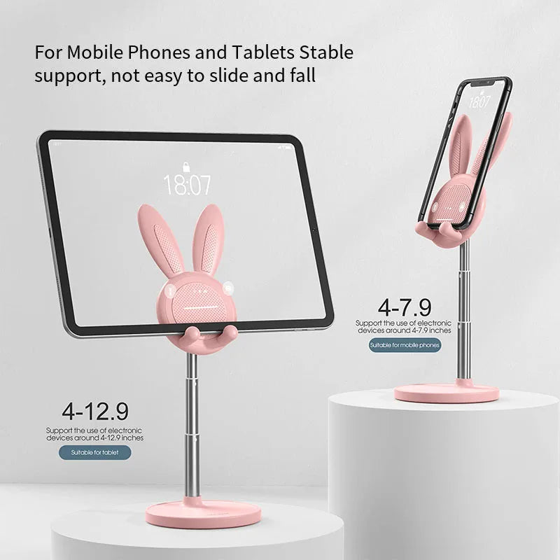 🐇 Cute Rabbit Phone Holder Stand – Ρυθμιζόμενη Βάση Κινητού
