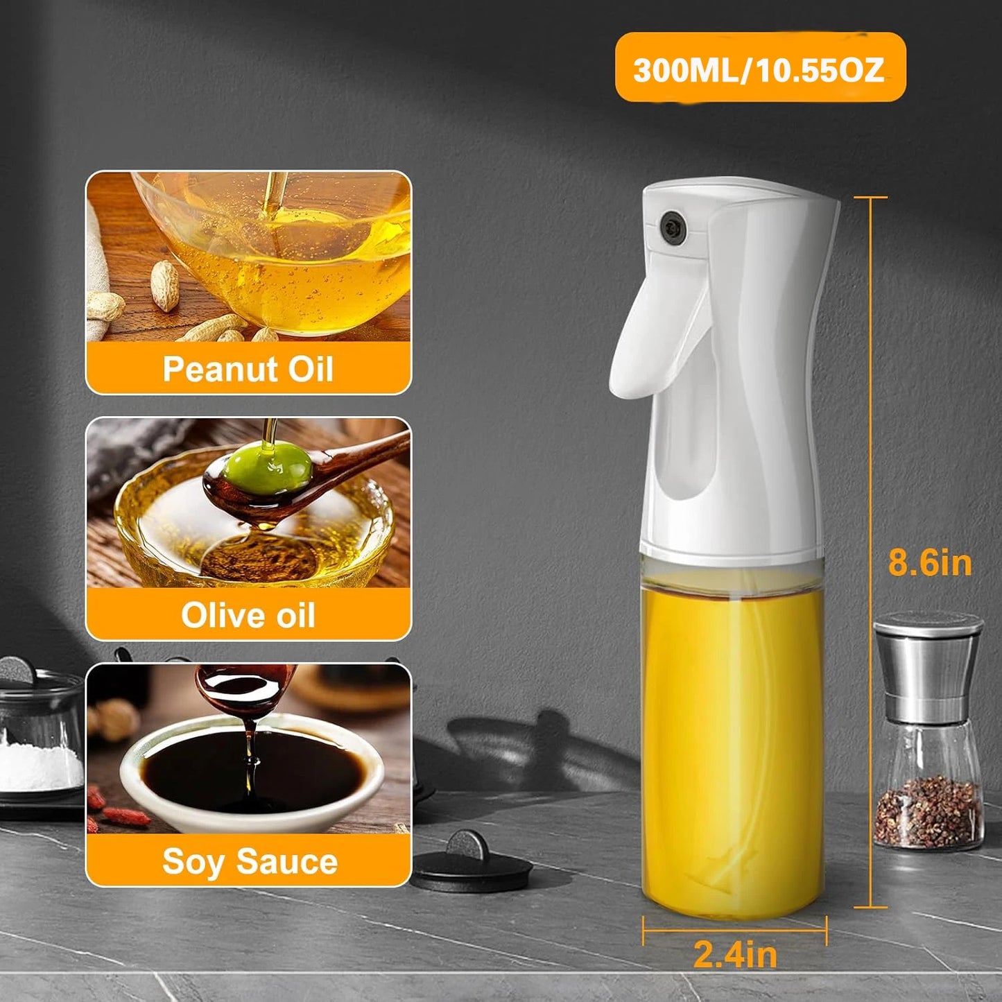 🫒✨ Olive Oil Mister – Γυάλινο Μπουκάλι Ψεκασμού για Μαγειρική 🍳 Air Fryer & Kitchen Accessory