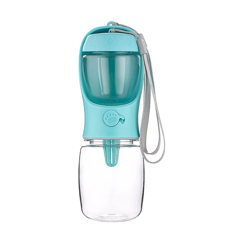 Portable Pet Water Bottle 🐾💧 | Food Dispenser Included 🥣 | Travel-Friendly 🚗 | Food Grade Material ✅
