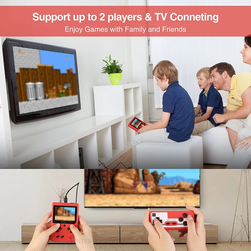 Retro Mini Console 🎮 | 8-Bit Handheld 🕹️ | 400 Built-in Games 💾 | AV Out 📺 | Gameboy Style 🔄