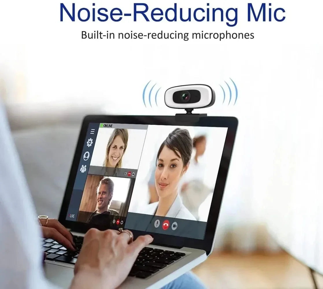 🎥✨ Full HD 4K/2K/1080P Webcam – Με Wide-Angle Φακό & Μικρόφωνο 🎤💻
