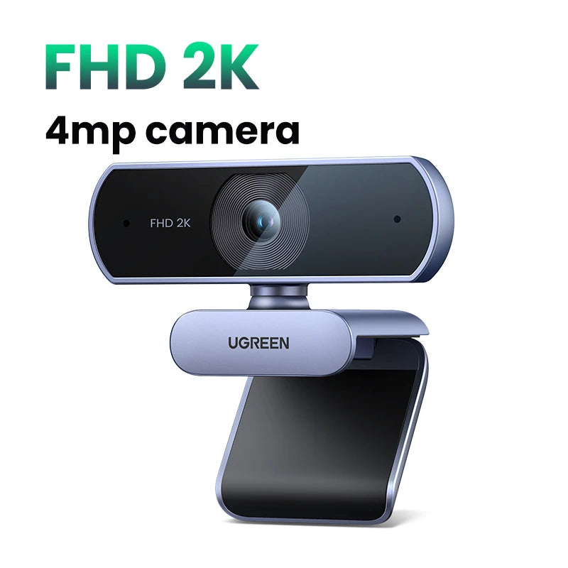 🎥💻 USB 2K HD Mini Webcam – Με Διπλό Μικρόφωνο & 360° Περιστροφή 🔊✨