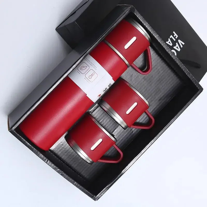 🥂🔥 Θερμός 500ml Σετ | 🖤 Business Style Design | ❄️🔥 Ανοξείδωτο 304 | 👩❤️👨 Ζευγάρια / Δώρο / Γραφείο