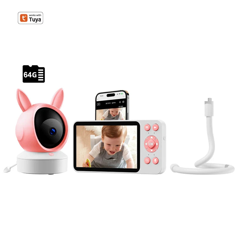 🍼📹 Danmini Smart Baby Monitor – Με Tuya App & Οθόνη 5” HD Η πιο έξυπνη και ασφαλής λύση για να έχεις το μωρό σου πάντα μπροστά σου – όπου κι αν είσαι! 💖