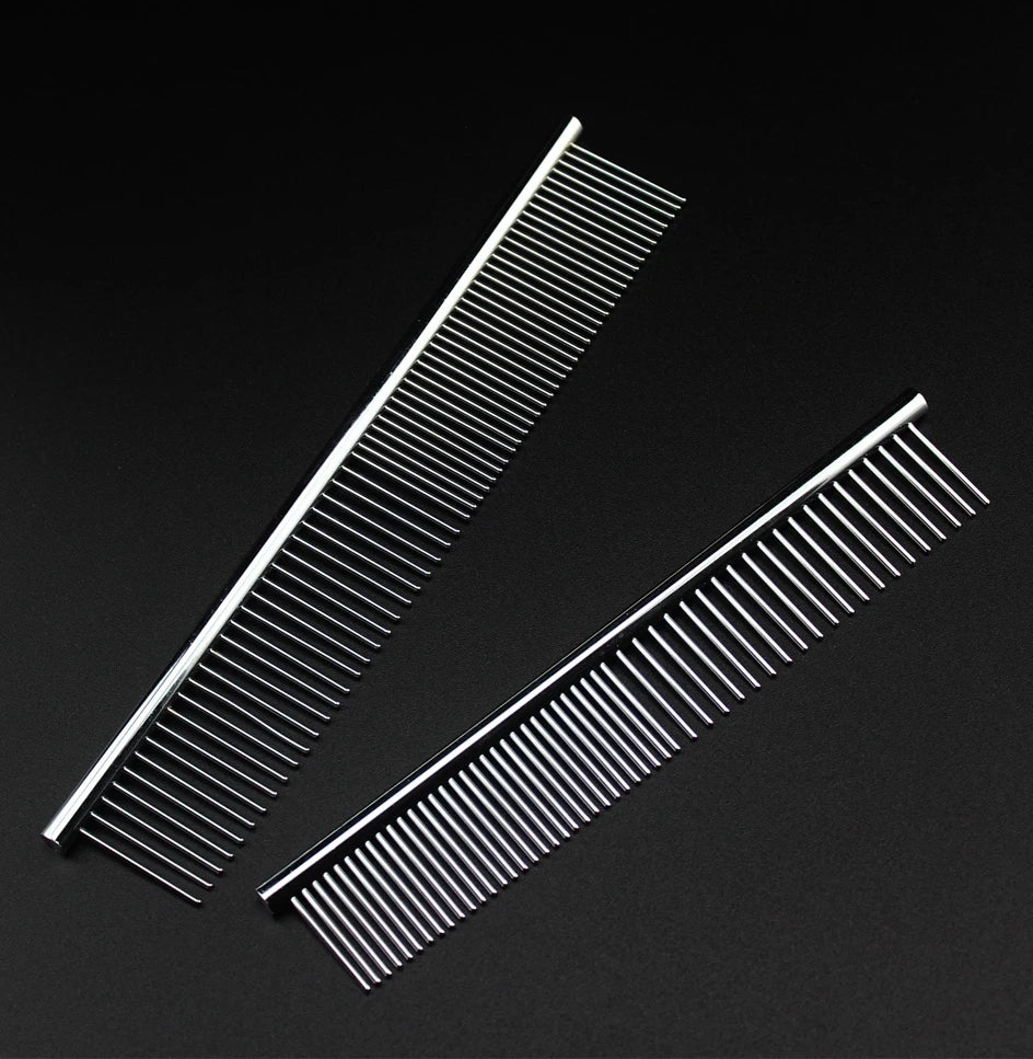 🪮🐕 Stainless Steel Pet Comb – Χτένα Περιποίησης για Μακρύ & Πυκνό Τρίχωμα Σκύλων & Γατών ✂️🐾 Ιδανική για καθημερινό grooming & απομάκρυνση νεκρών τριχών – κατάλληλη για κάθε είδος κατοικιδίου!