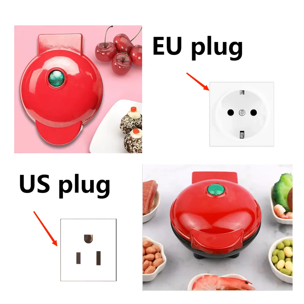 🧇✨ Mini Waffle Maker – Πολυλειτουργική Ηλεκτρική Συσκευή για Βάφλες, Τοστ & Κέικ 🍓 Απόλαυσε τέλειες βάφλες και σνακ στο λεπτό – ιδανικό για μικρές κουζίνες & φοιτητικά σπίτια!