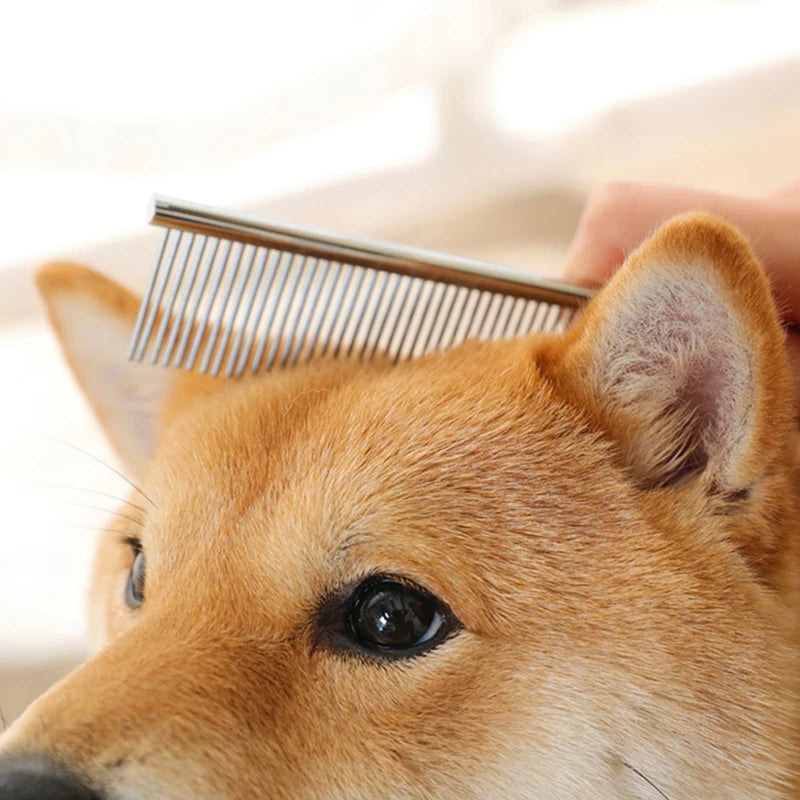 🪮🐕 Stainless Steel Pet Comb – Χτένα Περιποίησης για Μακρύ & Πυκνό Τρίχωμα Σκύλων & Γατών ✂️🐾 Ιδανική για καθημερινό grooming & απομάκρυνση νεκρών τριχών – κατάλληλη για κάθε είδος κατοικιδίου!