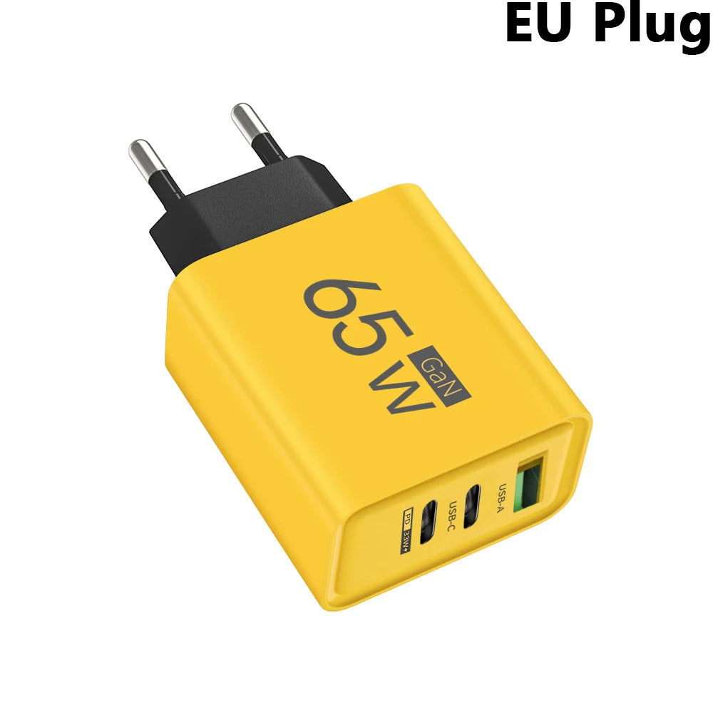 ⚡🔋 65W GaN USB PD Charger – Φορτιστής 3 Θυρών για Γρήγορη Φόρτιση 📱💻