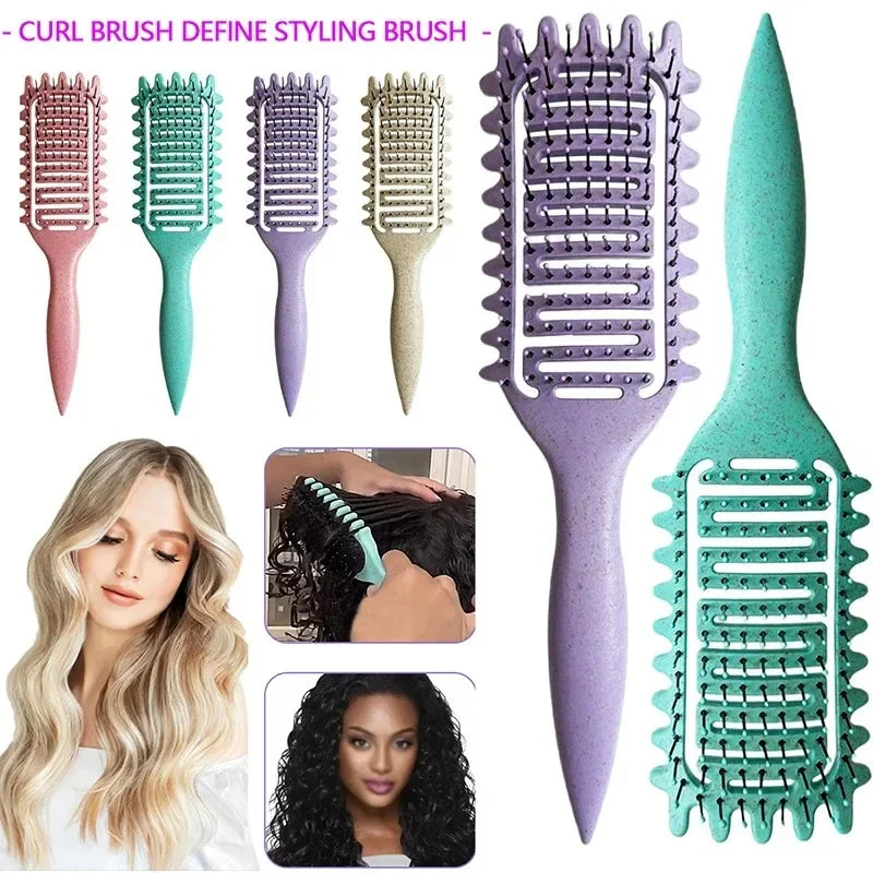 💇♀️✨ Curl Define Styling Brush – Βούρτσα για Σγουρά Μαλλιά & Ξεμπέρδεμα 3 σε 1 🌸