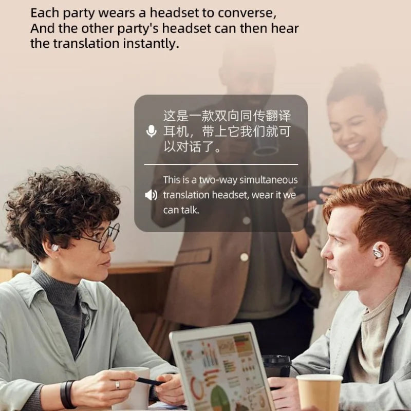 🎧 T25 Intelligent Voice Translation Earphones – 142 Γλώσσες | Real-Time AI Μετάφραση | Bluetooth 5.4