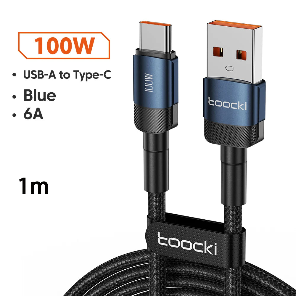 ⚡🔌 Toocki 6A USB to Type-C Cable – PD 100W Ταχεία Φόρτιση & Data Sync 🎯