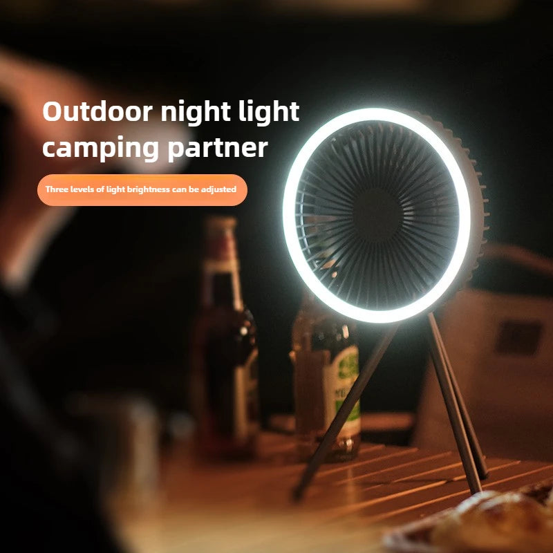 🌀🔋 Φορητός Ανεμιστήρας Camping με LED & Power Bank – 2 σε 1 για Δροσιά & Φωτισμό! 🔋🌀 Rechargeable Camping Fan with LED & Power Bank