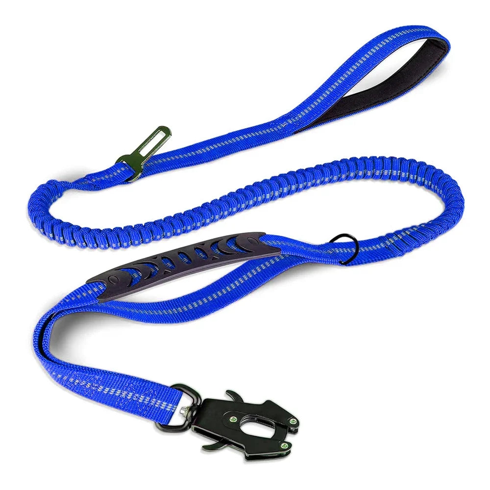 🚘🐕 Reflective Shock-Absorbing Dog Leash with Car Seatbelt – Tactical & Ανθεκτικό Bungee Λουρί 💥🦴 Αντοχή, έλεγχος & ασφάλεια – στη βόλτα και στο αυτοκίνητο!