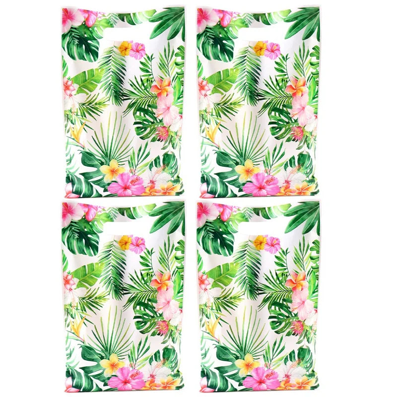 🌺 Χαβανέζικες Τσάντες Δώρων με Χερούλι – 10/20/50pcs | Hawaii Luau Tropical Beach Party Favor Bags για Γενέθλια & Εκδηλώσεις