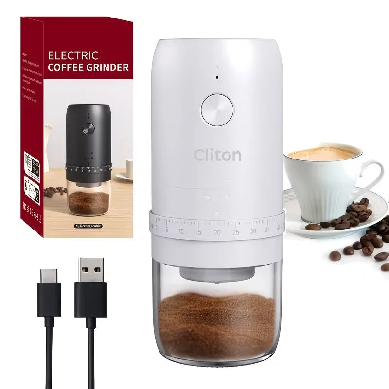 ☕⚡ Φορητός Ηλεκτρικός Μύλος Καφέ USB – 40 Επίπεδα Άλεσης & Επαναφορτιζόμενος ⚡☕